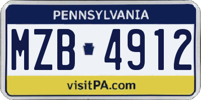 PA license plate MZB4912