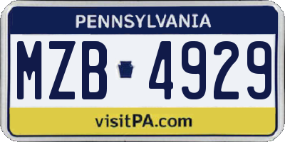 PA license plate MZB4929