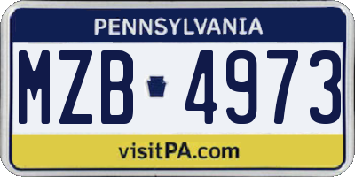PA license plate MZB4973