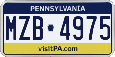 PA license plate MZB4975