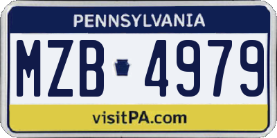 PA license plate MZB4979