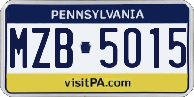 PA license plate MZB5015