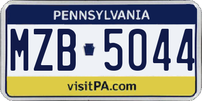 PA license plate MZB5044