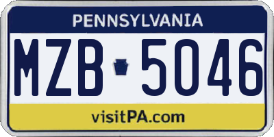 PA license plate MZB5046