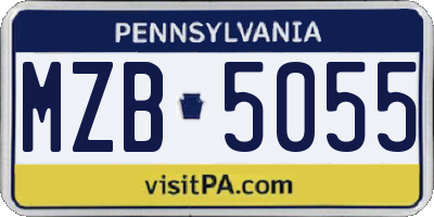 PA license plate MZB5055