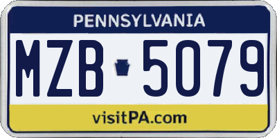 PA license plate MZB5079
