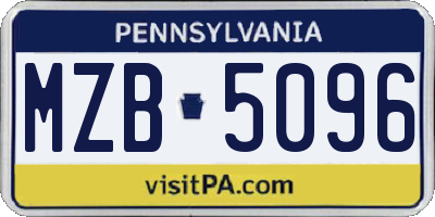 PA license plate MZB5096
