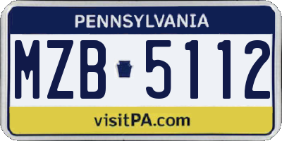 PA license plate MZB5112