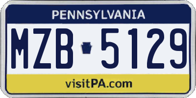 PA license plate MZB5129