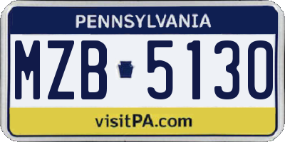 PA license plate MZB5130