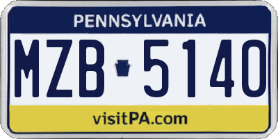 PA license plate MZB5140