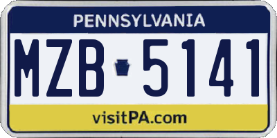 PA license plate MZB5141