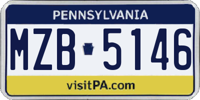 PA license plate MZB5146