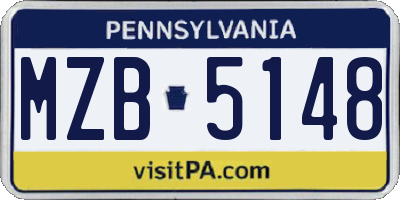 PA license plate MZB5148