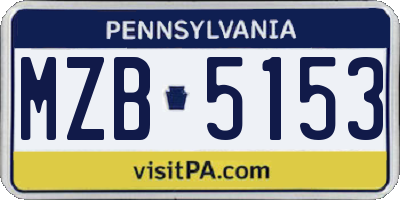 PA license plate MZB5153