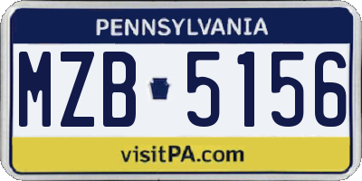 PA license plate MZB5156