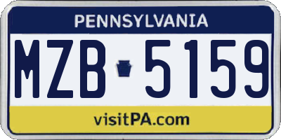 PA license plate MZB5159