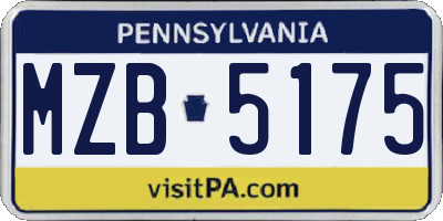 PA license plate MZB5175