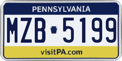 PA license plate MZB5199