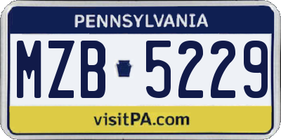 PA license plate MZB5229