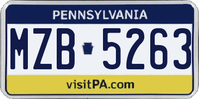 PA license plate MZB5263