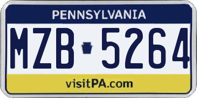 PA license plate MZB5264