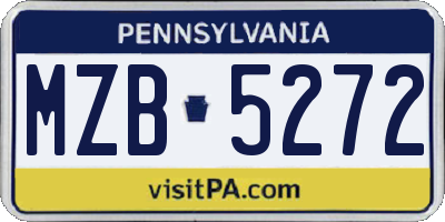 PA license plate MZB5272
