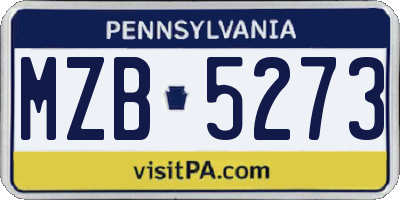 PA license plate MZB5273