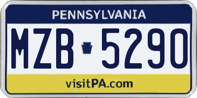 PA license plate MZB5290