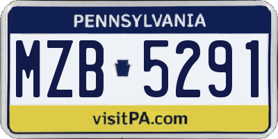 PA license plate MZB5291