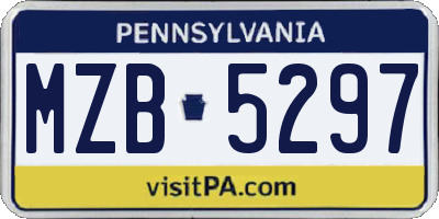 PA license plate MZB5297