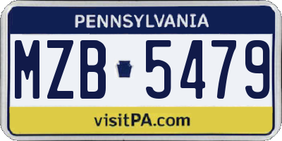 PA license plate MZB5479