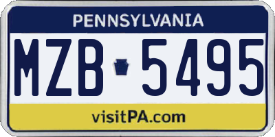PA license plate MZB5495