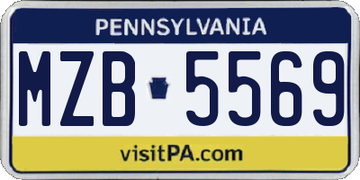 PA license plate MZB5569