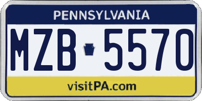 PA license plate MZB5570
