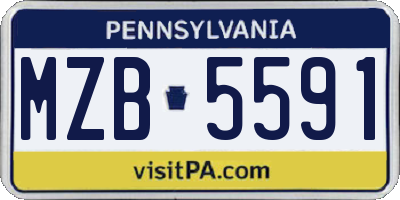 PA license plate MZB5591