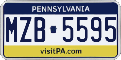 PA license plate MZB5595