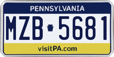 PA license plate MZB5681