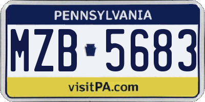 PA license plate MZB5683