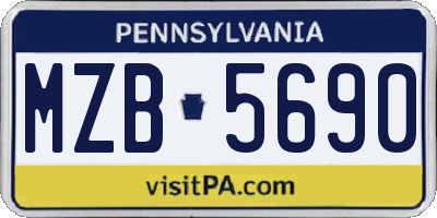 PA license plate MZB5690