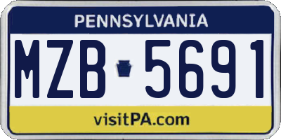 PA license plate MZB5691
