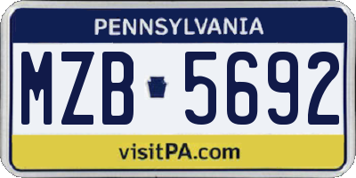 PA license plate MZB5692