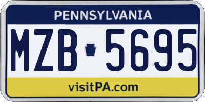 PA license plate MZB5695
