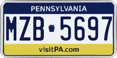 PA license plate MZB5697