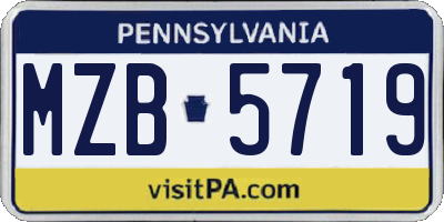 PA license plate MZB5719
