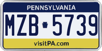PA license plate MZB5739