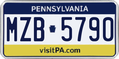 PA license plate MZB5790