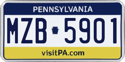 PA license plate MZB5901
