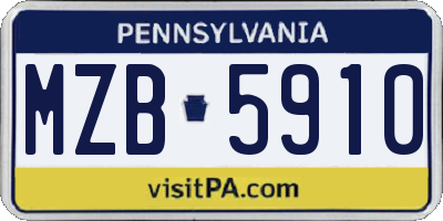 PA license plate MZB5910