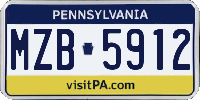PA license plate MZB5912